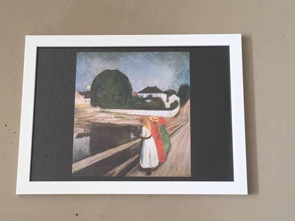 ムンク 桟橋の少女たち 額装 額 絵画