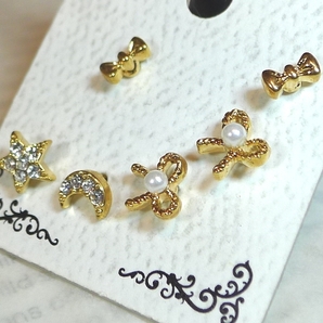 ピアス キラキラ スター ムーン お得な3セット 送料無 〔TS341〕