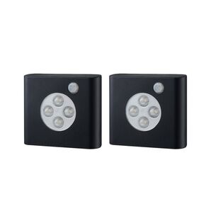 IKEA センサーライト 2ピース OLEBY オーレビーワードローブ照明 センサー付き ブラック イケア