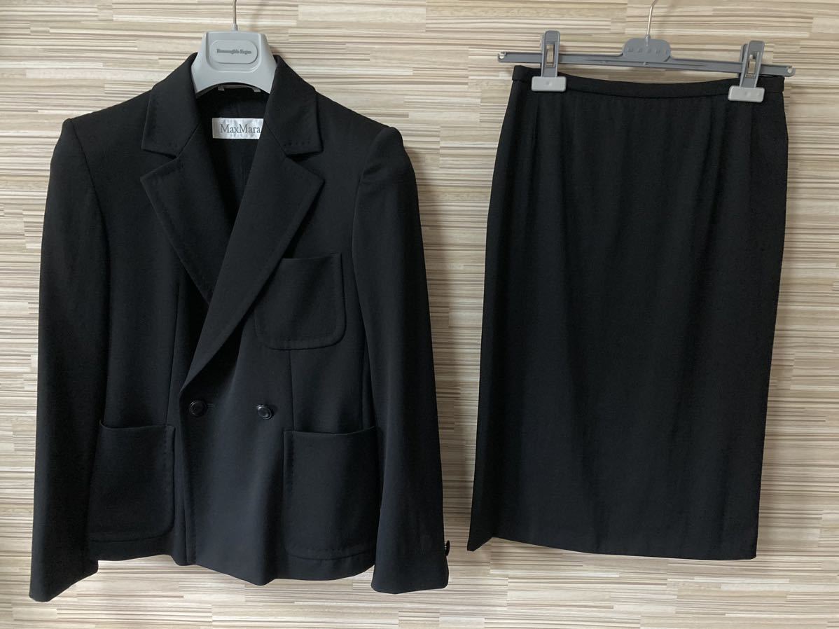 【美品】MaxMara マックスマーラ スーツ セットアップ リボン 白タグ スカートスーツ上下 買い正規品