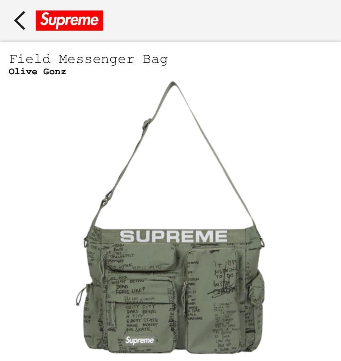 35％OFF Supreme 23SS Field Side Bag Olive Gonz conquest.care