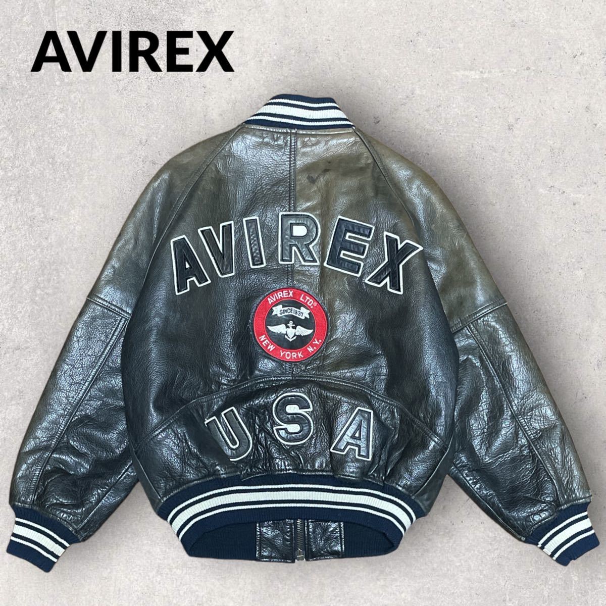 AVIREX（アヴィレックス）ビンテージレザースタジャン⭐本日お買得価格