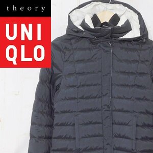 ユニクロUNIQLO×セオリーTheory■t.down フード付き ダウンジャケット ジップジャケット■S■ブラック　※RY3207012