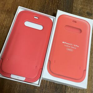 iphone12／プロ用　Apple レザースリーブ　本革　MagSafe アップル購入正規品