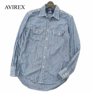 AVIREX Ltd アヴィレックス 通年 長袖 デニム★ ワーク シャツ Sz.M　メンズ　C3T01085_2#C