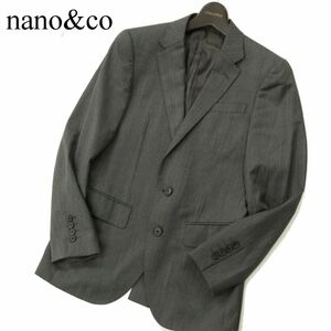nano&co ナノユニバース 通年 SUPER110’S イタリア製生地 ウール100％ アンコン テーラード ジャケット Sz.44　メンズ 灰　C3T01059_2#O