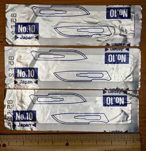 メス　替刃 3本　No.10 ケイセイ　日本製　未開封 替え刃 アートナイフ ガンマー滅菌済み KEISEI STERILE SURGICAL BLADE MADE IN JAPAN