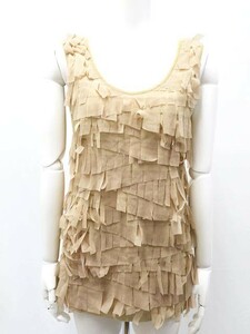 [ used ][ new old goods ] Italiya ita rear tops lady's spring summer no sleeve 9 number beige unused . price cut 