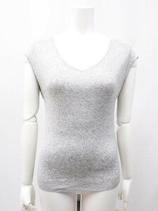 [ used ]GALLARDAGALANTE gully .rudaga Ran te tops lady's no sleeve gray rib knitted free size . price cut 