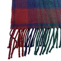 ☆MADE IN SCOTLAND イギリス製 PURE NEW WOOL ラムウール チェック柄ストール マフラー ショール 高島屋 【送料一律/同梱可能】_画像4