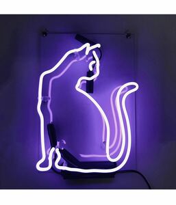 ネオンサイン 可愛い座る猫 紫色の光 パープル 存在感抜群 ルームデコレーション LEDイルミネーション ナイトライト 店内装飾 雰囲気作り