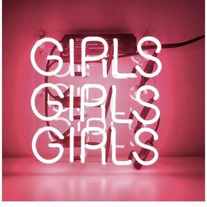 ネオンサイン、『girls』NEON SIGN 、ディスプレイボード、ギフト、 省エネ、バー、オーム、カフェ、喫茶店、広告用看板、クラブ