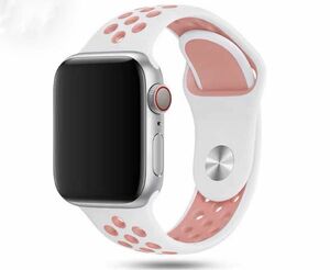 新品未使用 Apple Watch バンド38/40/41mm/対応　　　　アップルウォッチ　ベルト　ホワイト/ピンク