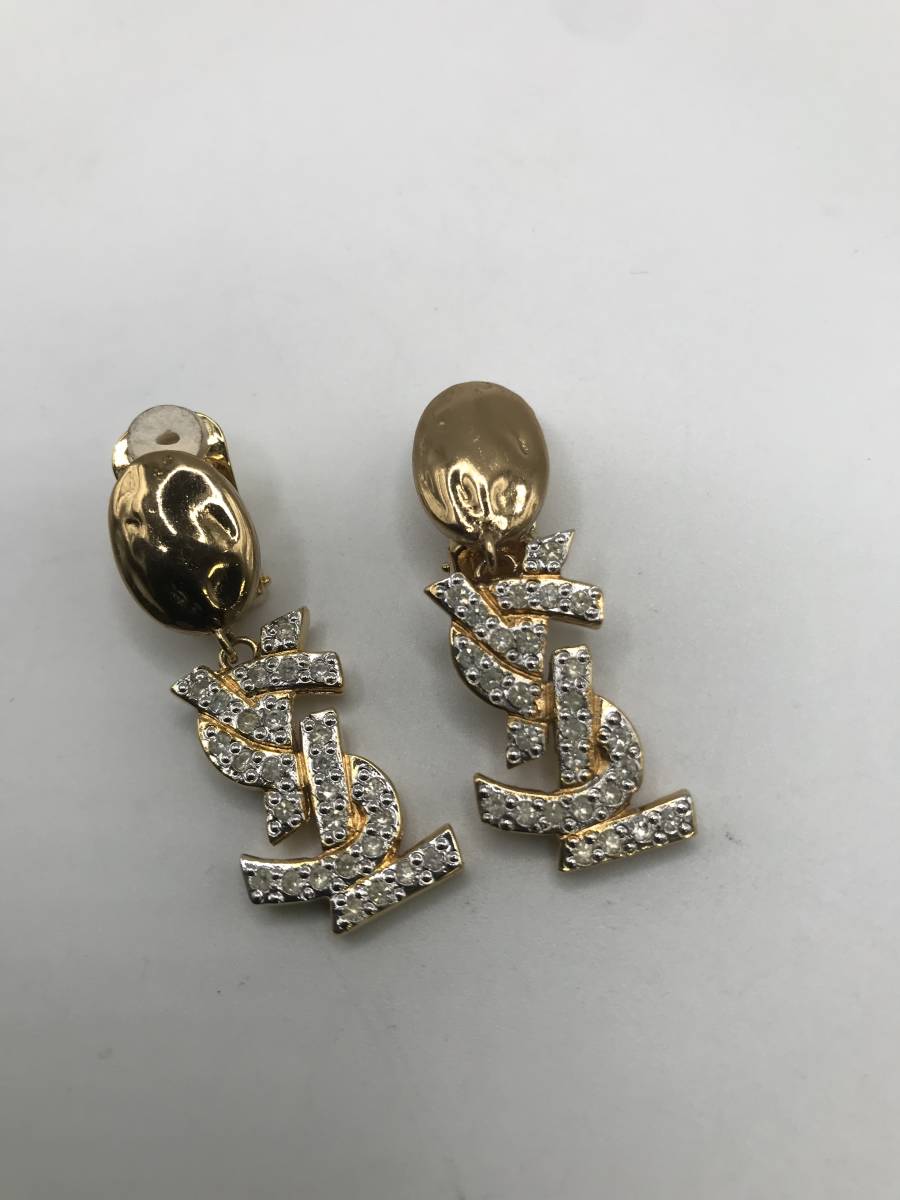 訳有 イヤリング 【e287】 YVES SAINT LAURENT ビンテージ 激安特価
