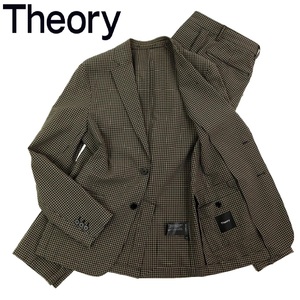 【B2037】【極美品】【上下定価74,800円】Theory セオリー セットアップ シアサッカー テーラードジャケット パンツ ボトム チェック 