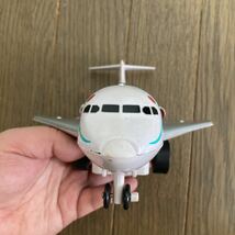 【中古 レトロ】JAS 日本エアシステム MD-90 レインボーカラー レインボー 旅客機 プルバックミニカー レア レトロ おもちゃ ブリキ_画像9