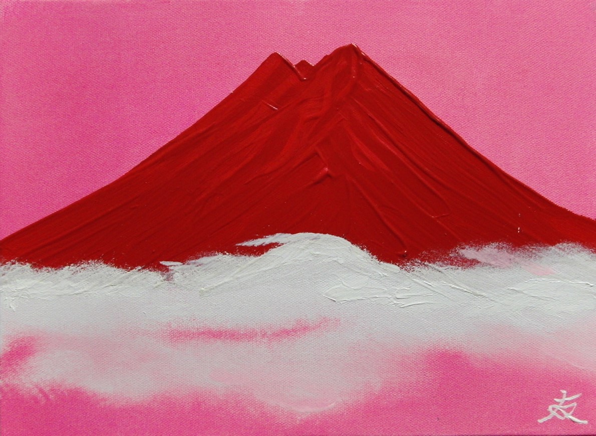 National Art Association TOMOYUKI Tomoyuki, Red Fuji Spring, Oil painting, F4:33, 4cm×24, 3cm, One-of-a-kind oil painting, New high-quality oil painting with frame, Autographed and guaranteed to be authentic, Painting, Oil painting, Nature, Landscape painting