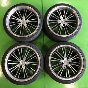 NT030 中古 ANHELO アネーロ クレイトス ホイール 19×8.5J +35 19×9.5J +38 PCD 114.3 タイヤ 235/35R19 265/30R19 4本【ソアラUZZ40】