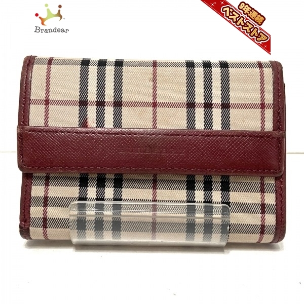 ✨新品未使用✨ BURBERRY ミニ財布 ノバチェック 折り財布 刻印 レッド