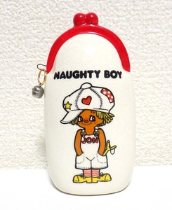 ☆レア☆希少☆内藤ルネ RUNE NAUGHTY BOY ルネ がま口型 陶器 貯金箱 雑貨 昭和レトロ サイフ シール付き