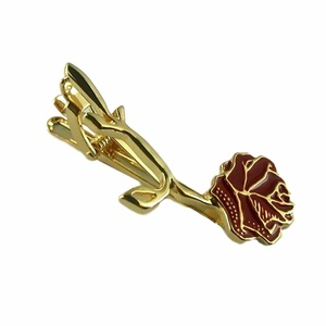 * necktie pin Uni -k.. rose rose rose ROSE flower Gold & red [ free shipping ]*