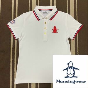未使用　マンシングウェア　ゴルフ　レディース　かのこ編み　半袖ポロシャツ　サイズM　Munsingwear