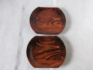 . mountain Japanese cedar small plate bread plate rim plate 2 sheets set 56
