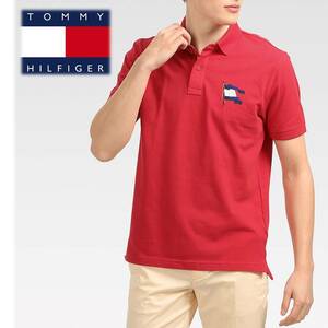 《TOMMY HILFIGER トミーヒルフィガー》新品 定価12,100円 フラッグ刺繍 レギュラーフィット ポロシャツ Lサイズ A7552