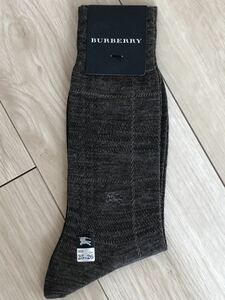 【未使用品】BURBERRYバーバリー メンズソックス 紳士ビジネスソックス ブラウン チェック柄