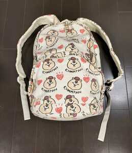 KUMATAN bag bear tongue rucksack canvas cloth WC Wakatsuki Chinatsu size F * some stains equipped 