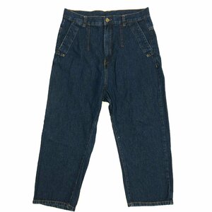 *earth eco loco eko Logo high laiz Denim pants L indigo blue jeans lady's for women domestic regular goods 