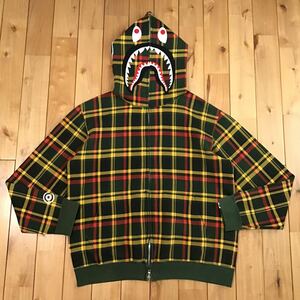 ★伊勢丹限定★ チェック柄 シャーク パーカー Mサイズ shark full zip hoodie a bathing ape BAPE エイプ ベイプ アベイシングエイプ z33