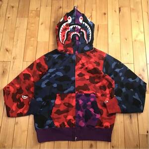 Crazy camo double Shark Parker L size double shark full zip hoodie a bathing ape BAPE Ape Bape camouflage sa31