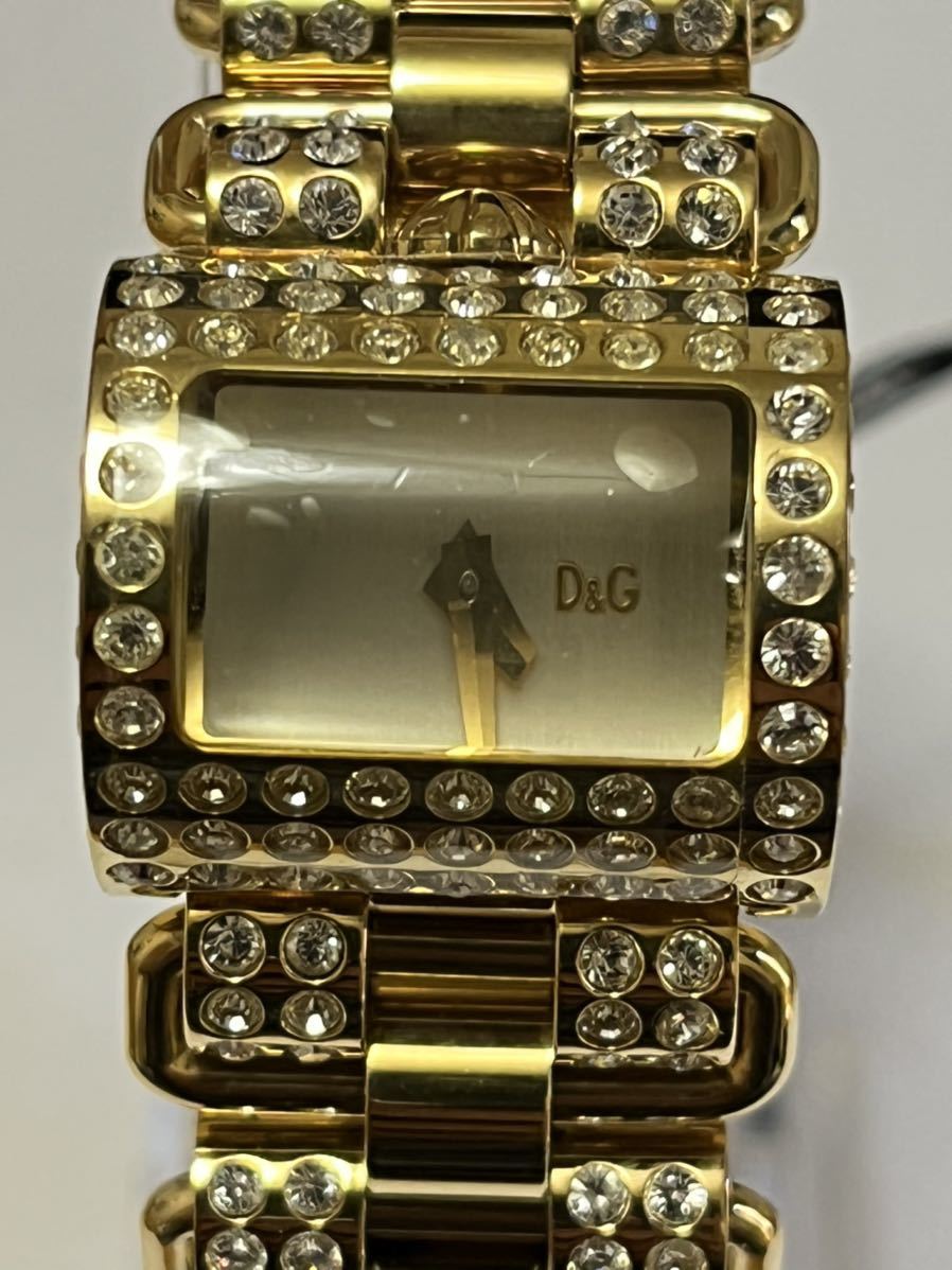 未使用レア☆D&G ドルチェ&ガッバーナ ハートロゴパブェ腕時計ゴールド 