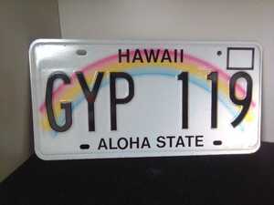 HAWAII ハワイ aloha state ナンバープレート ライセンスプレート ハワイ州 　　　119 インテリア レインボー 