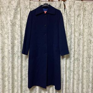  beautiful goods makrega- turn-down collar coat long coat wool 100% McGREGOR WOMENS lady's size 9 number M size made in Japan 