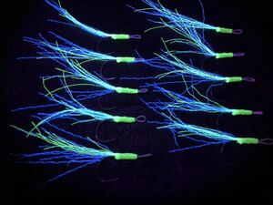 がまかつ 改良ソイ 15号 10本セット サクラマス フック 超発光ルミホワイト 超ケイムラホワイトベース シュリンクパイプ夜光②
