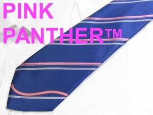 C 661 ピンクパンサー ネクタイ PINK PANTHER TM＆2017MGM.紺系 レジメンタルストライプジャガード