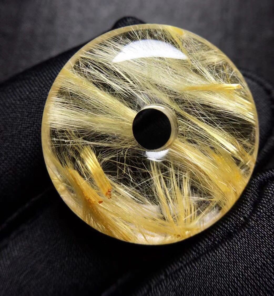 天然ゴールドルチルクオーツ 貔貅ルース 111.8g アクセサリー、時計