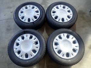 QR4621【送料無料175/65R14】ホンダ純正スチール フィット フィットアリアなどへ 中古スタッドレス ■14×5.5J 100/4H ET約45■