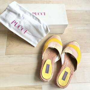  Emilio Pucci new goods Flat sandals shoes espadrille pink 