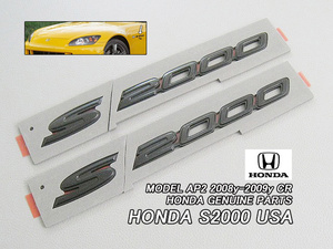 AP2【HONDA】ホンダS2000純正CRモデルUSエンブレム-サイド左右2点マットブラック/USDM北米仕様TypeSタイプS黒色USAフロントフェンダー取付