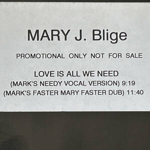 試聴 Mary J. Blige Love Is All We Need プロモ盤　Houseリミックス 1997年