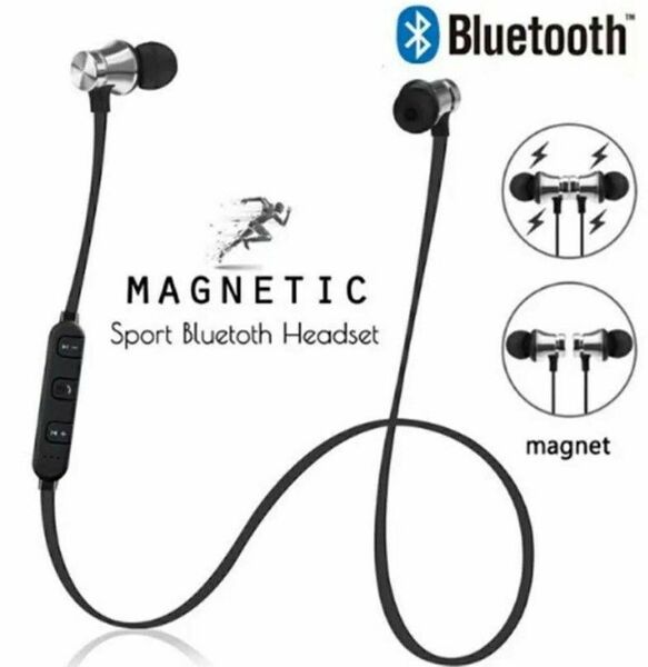 イヤホン　 Bluetooth　 ワイヤレスイヤホン　 Bluetoothイヤホン　防水　マグネット　iPhone　シルバー