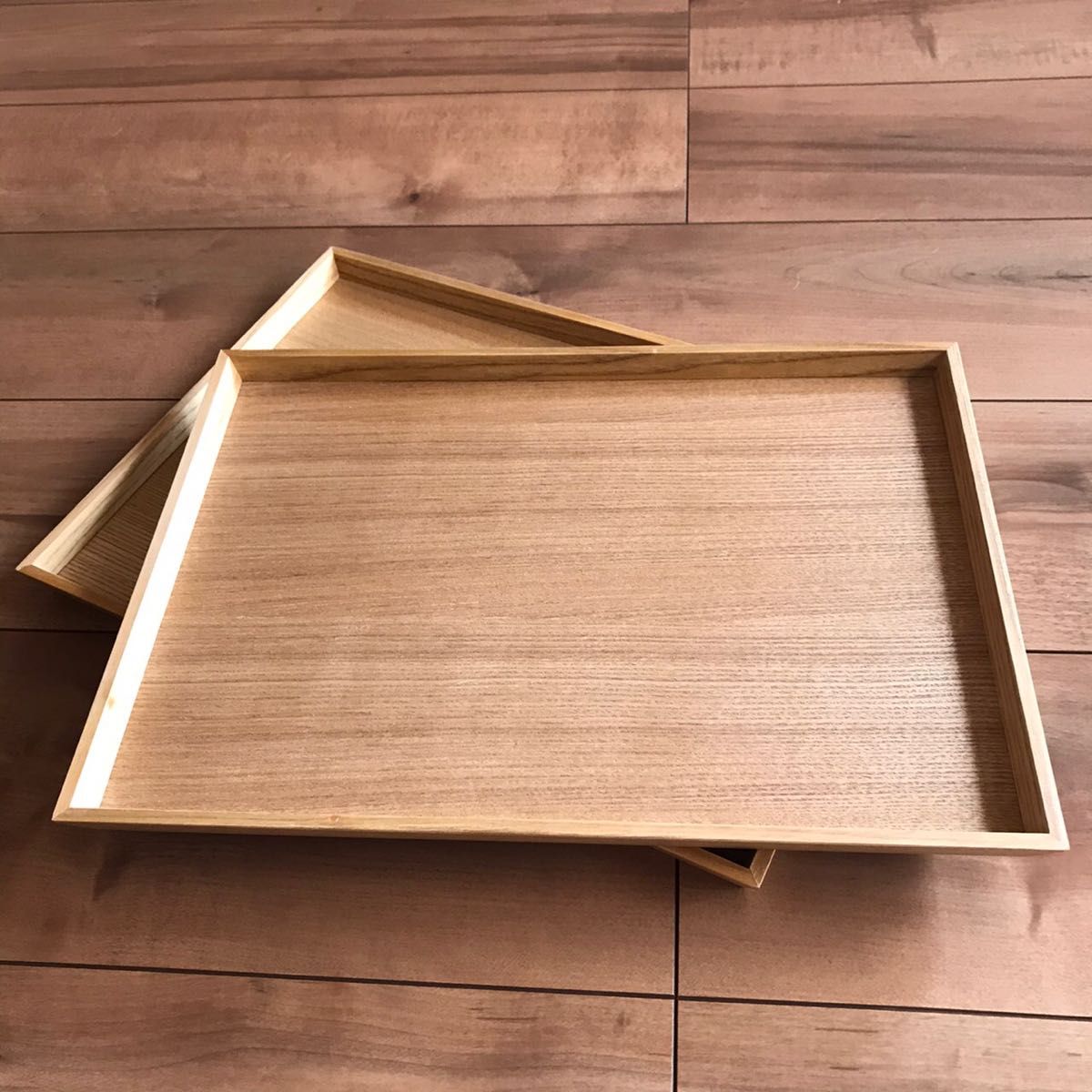ウッド プレート ハンドメイド 木製 トレイ 木工 作家 雑貨 トレー 2枚