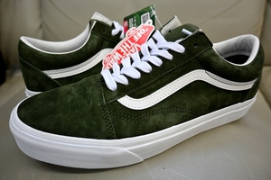 新品未使用 VANS バンズ USA企画 OLD SKOOL オールドスクール PIG SUEDE 革 スエード レザー 撥水 VN0A4BW250K グリーン US9.5 27.5センチ