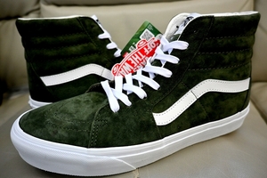 新品未使用 VANS バンズ USA企画 SK8-HI スケートハイ PIG SUEDE スエード 革 レザー 撥水 VN0A4BVT50K グリーン US9 27センチ