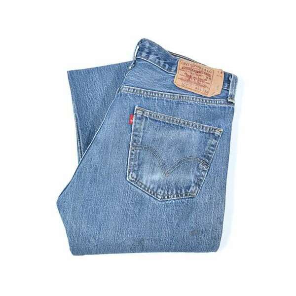 【送料無料】 リーバイス 501 ストレート ジーンズ デニムパンツ ボタンフライ W34 L34 Levis ジーパン アメカジ 古着 @EA0156