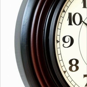 壁掛け時計 掛け時計 木製 おしゃれ ウッド 丸 ラウンド ローマ数字 アンティーク レトロ クラシック ウォールクロック ウッディーラインCの画像3