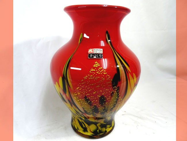 KURATA クラタクラフトガラス 花瓶 てづくり かびんz 花瓶 インテリア小物 インテリア・住まい・小物 早割販売中